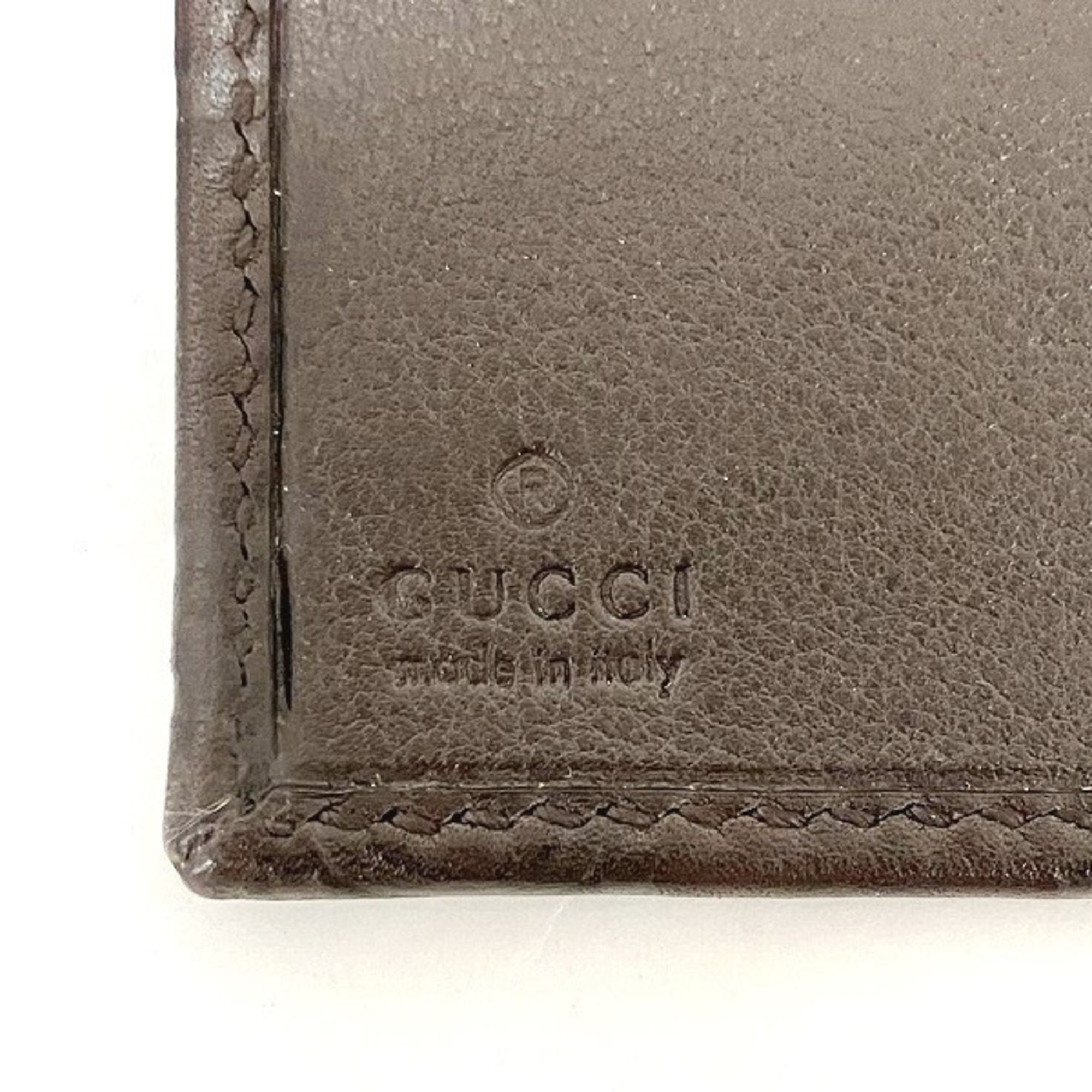 GUCCI Guccissima 244946 Dark Brown Leather Long Wallet for Men