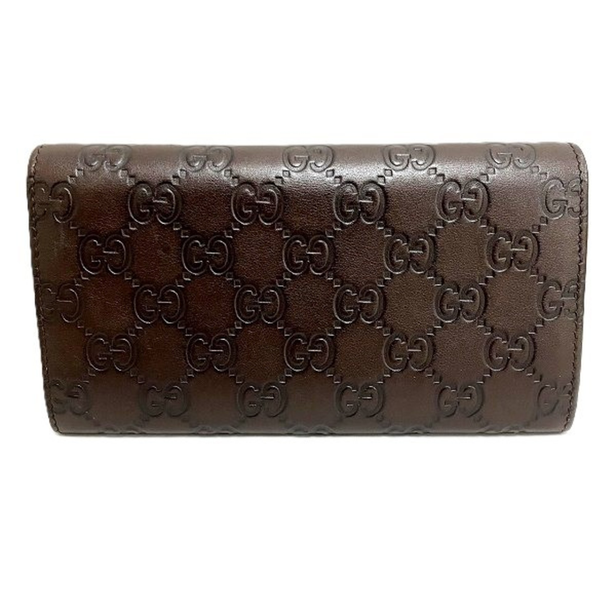 GUCCI Guccissima 244946 Dark Brown Leather Long Wallet for Men