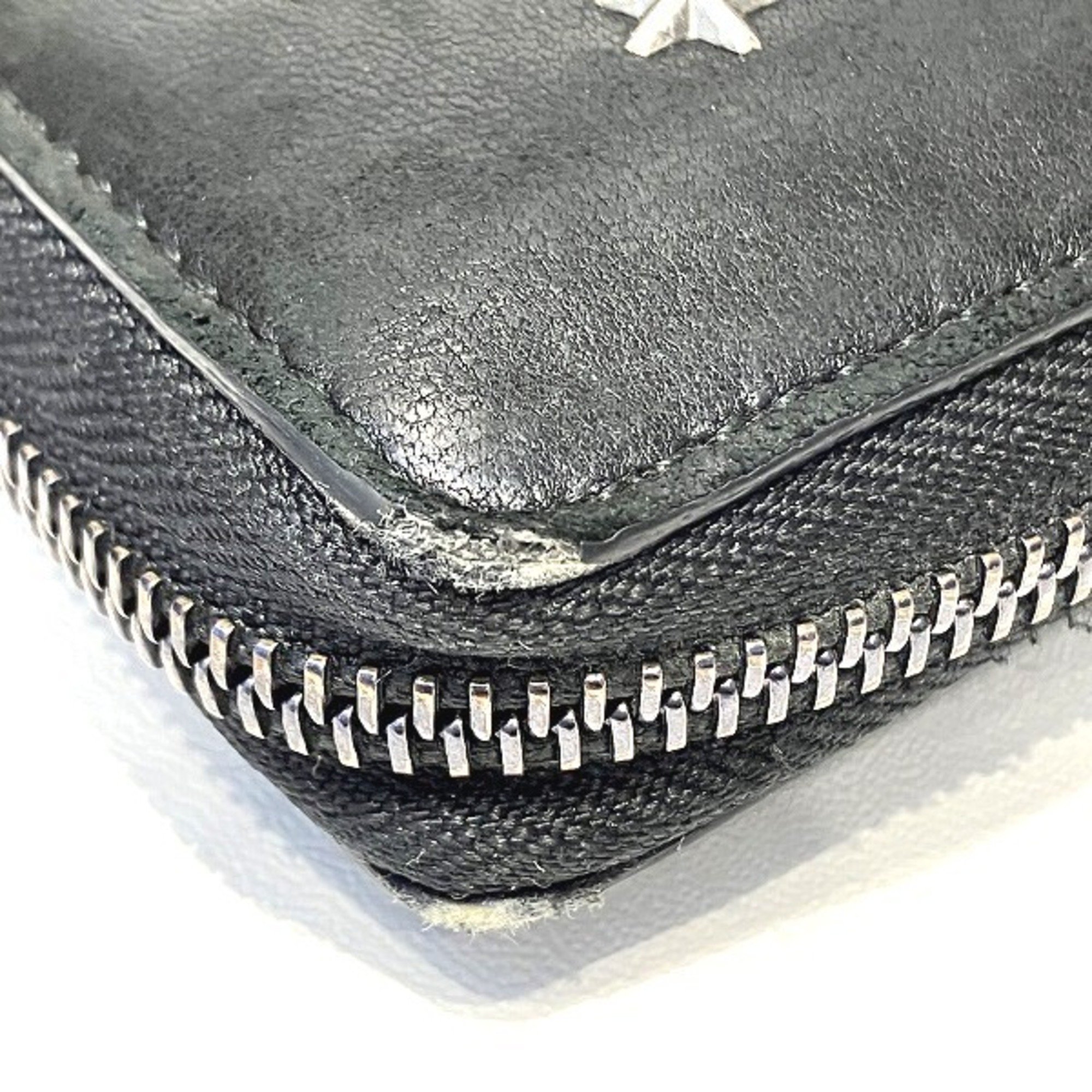 Jimmy Choo Star Studs Round Zip Long Wallet for Men