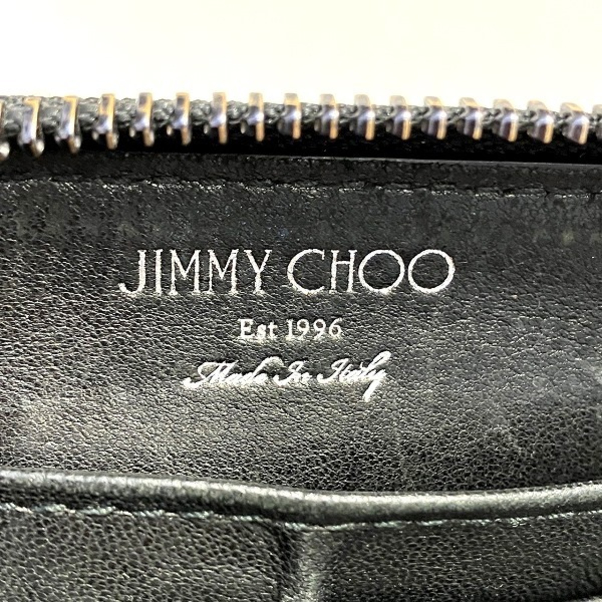 Jimmy Choo Star Studs Round Zip Long Wallet for Men