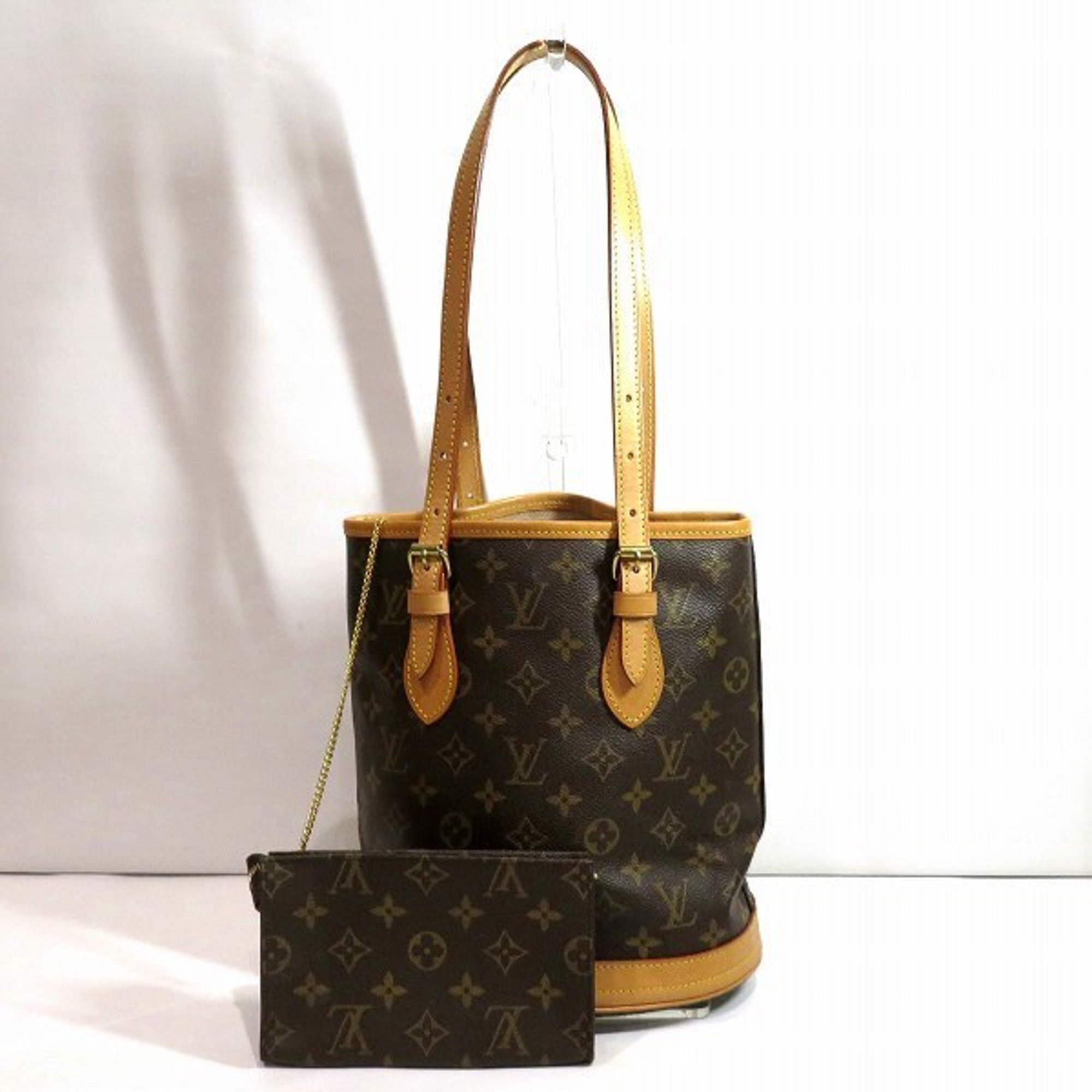 Louis Vuitton Monogram Petit Bucket PM M42238 Bag Tote Shoulder Women's