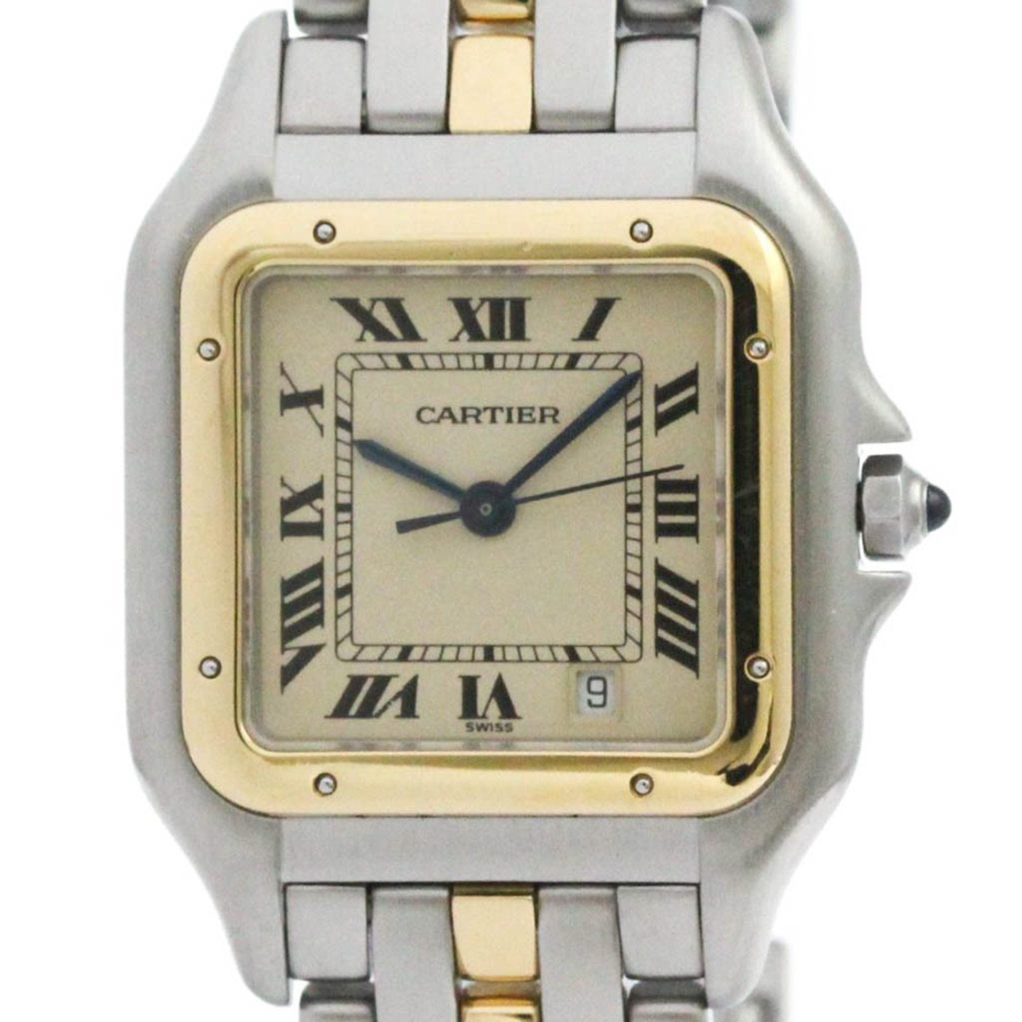 CARTIER Panthere 1 Row 18K Gold Steel Quartz Mid Size Watch 183949 BF571280