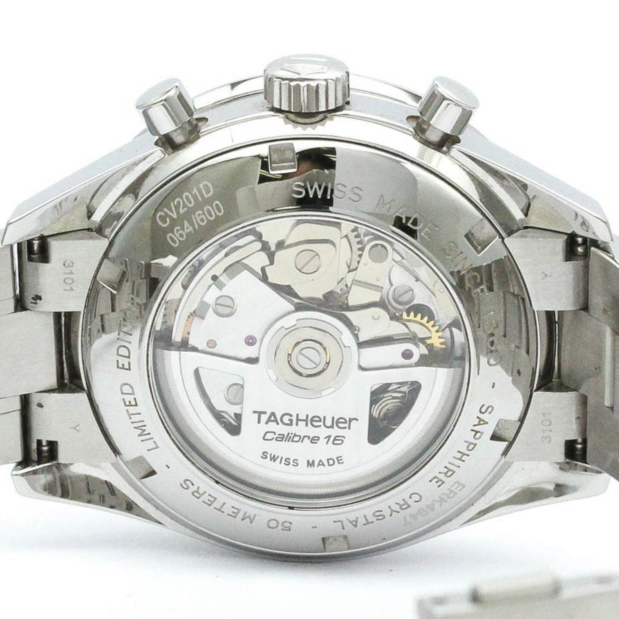 Polished TAG HEUER Carrera Chronograph LTD Edition Japan Watch CV201D BF576050