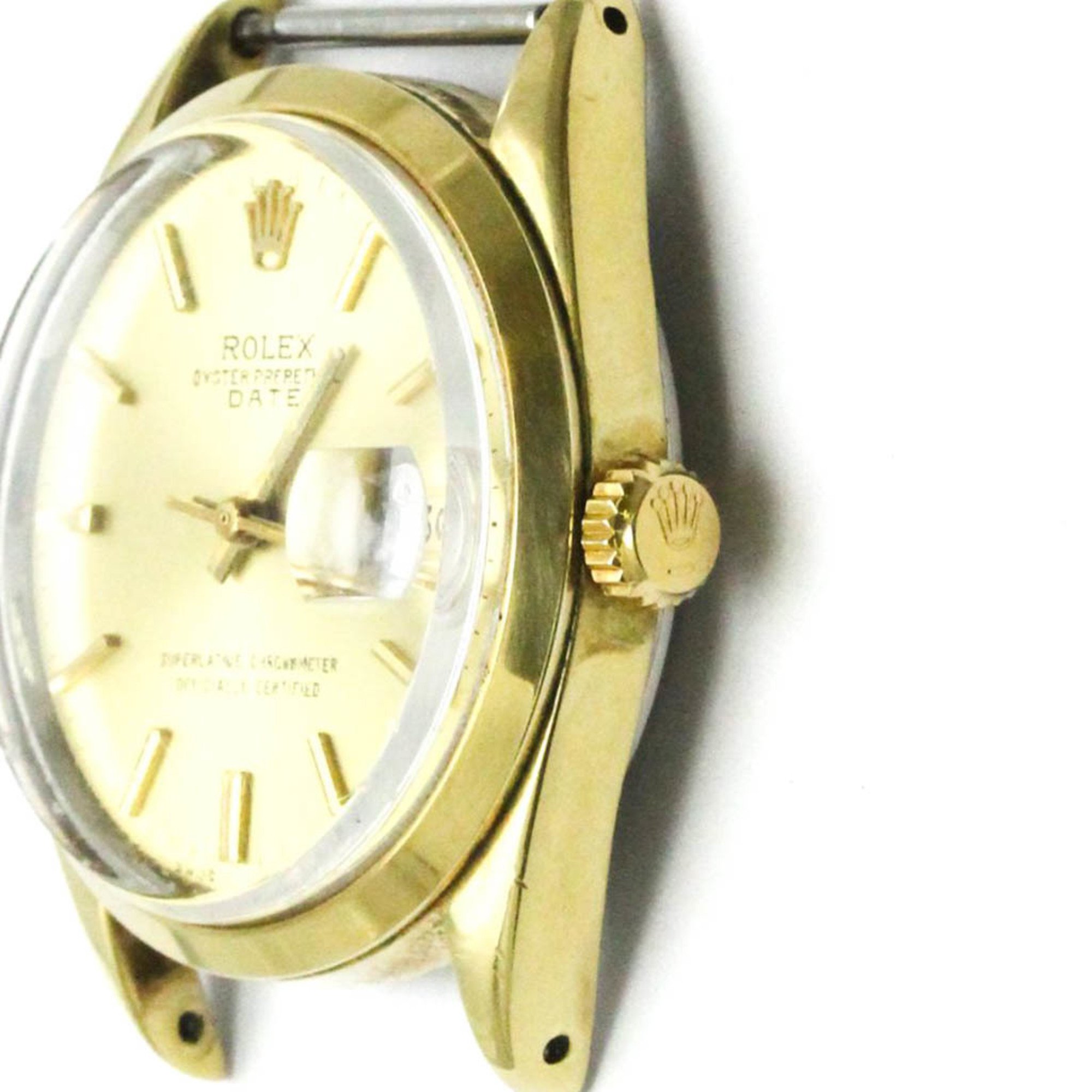 Vintage ROLEX Oyster Perpetual Date Gold Plated Watch 1550 Head Only BF575750