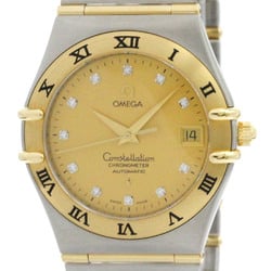 Polished OMEGA Constellation 18K Gold Steel Automati Mens Watch 1202.15 BF576064