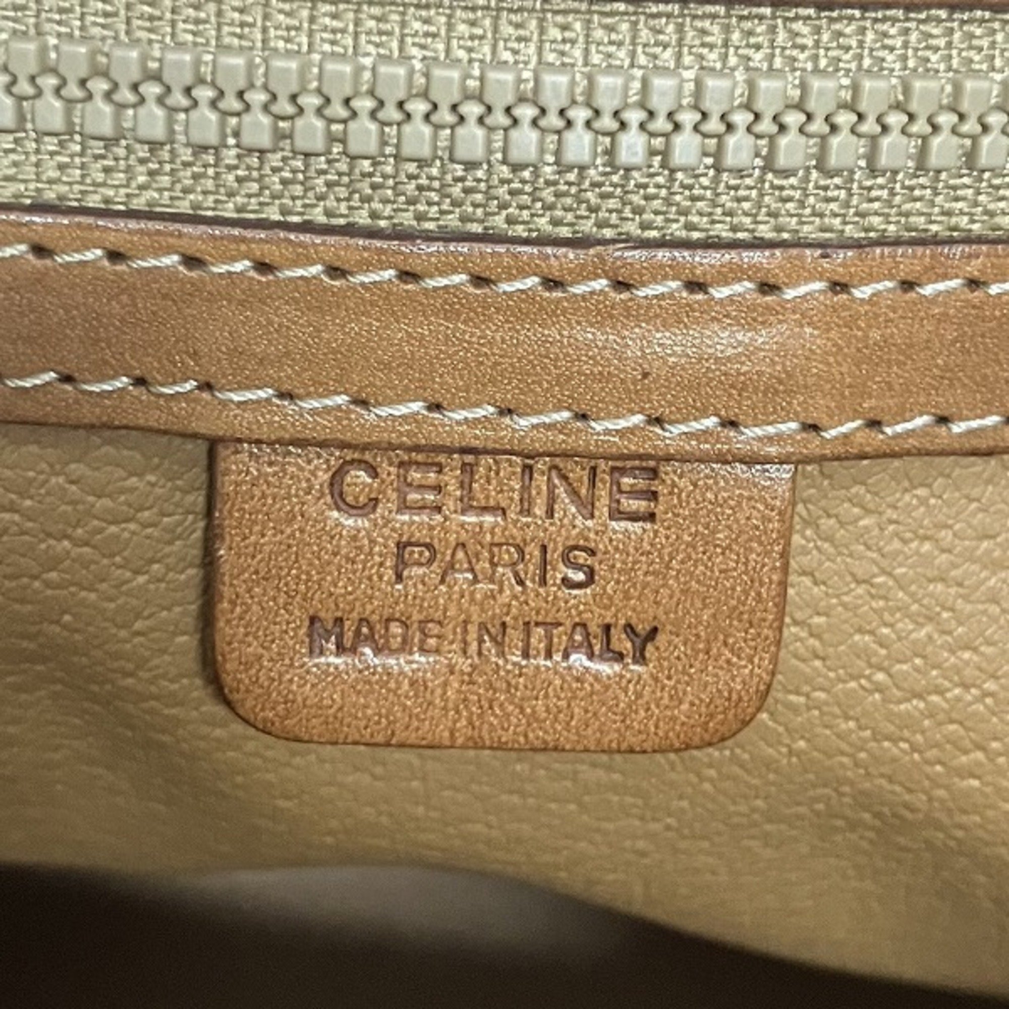 CELINE Macadam Beige Bag Handbag Tote Women's