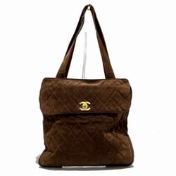 CHANEL Suede Brown Bag Shoulder Tote Men's Women's