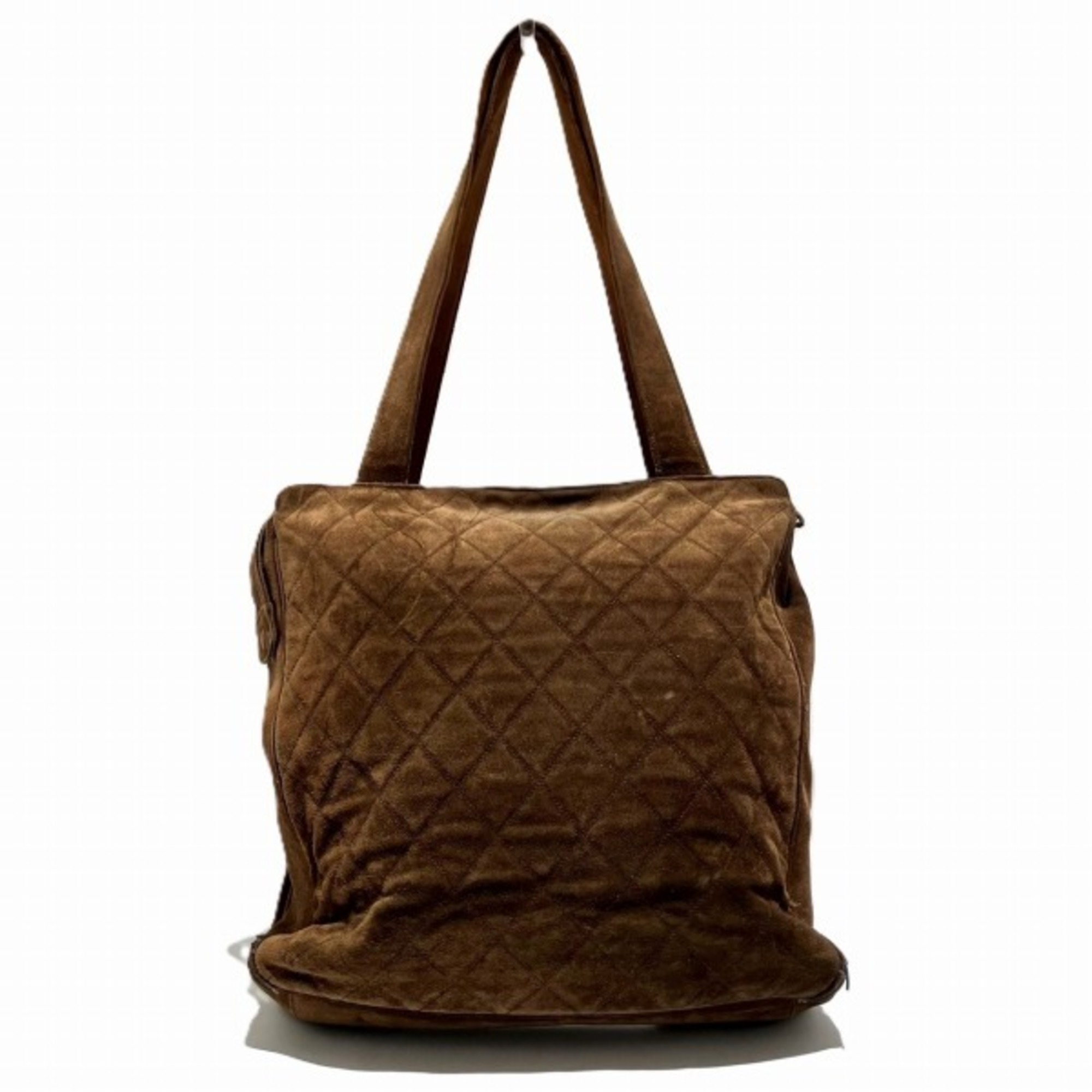 CHANEL Suede Brown Bag Shoulder Tote Men's Women's