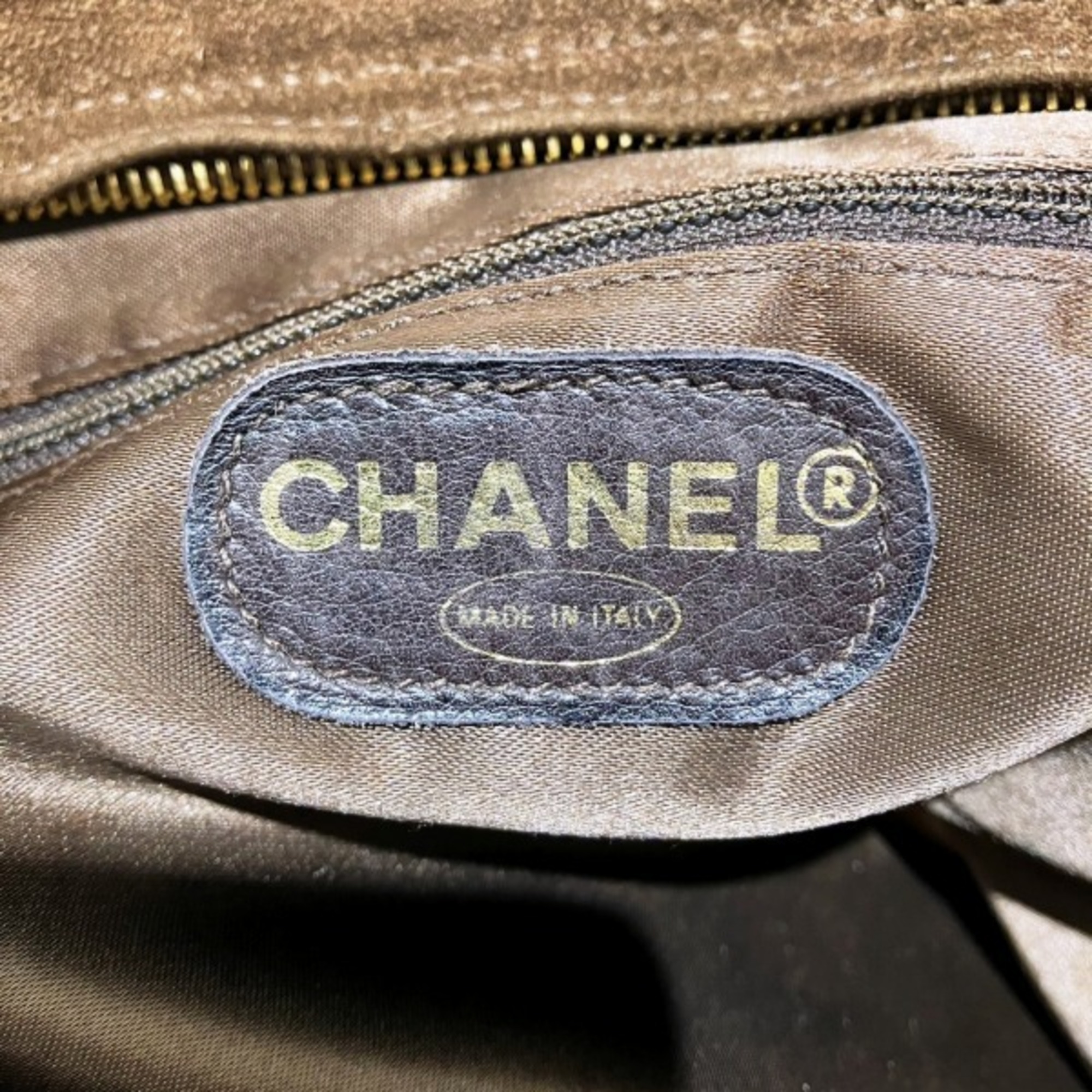 CHANEL Suede Brown Bag Shoulder Tote Men's Women's