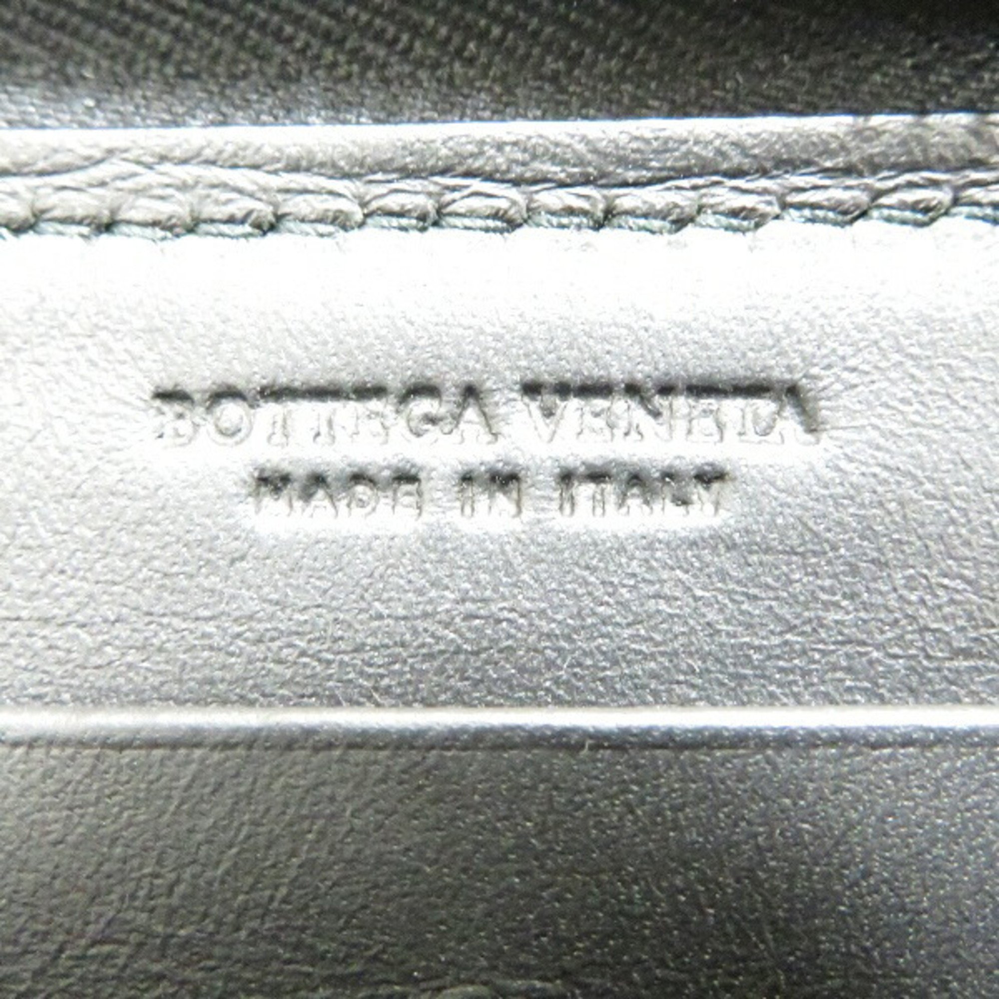 Bottega Veneta Intrecciato Leather Black Round Long Wallet for Men and Women