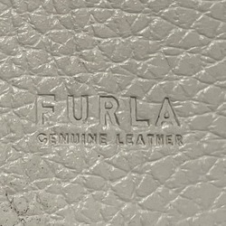 FURLA Grey Leather 4-Row Key Ring Accessory Case for Women