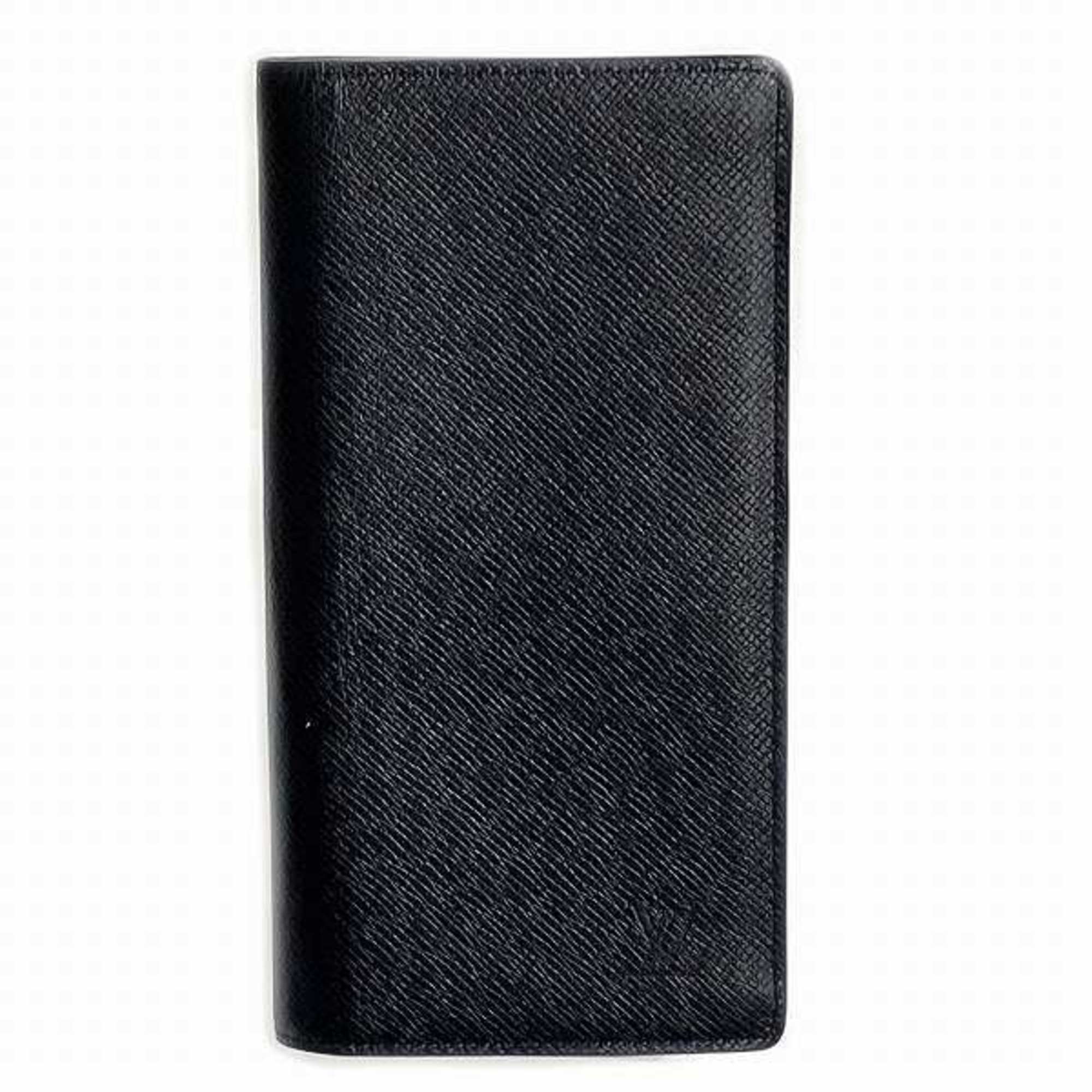 Louis Vuitton Taiga Portefeuille Brazza M30502 Blue Marine Long Wallet Bi-fold Men's