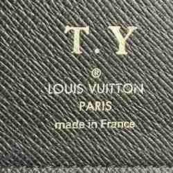 Louis Vuitton Taiga Portefeuille Brazza M30502 Blue Marine Long Wallet Bi-fold Men's