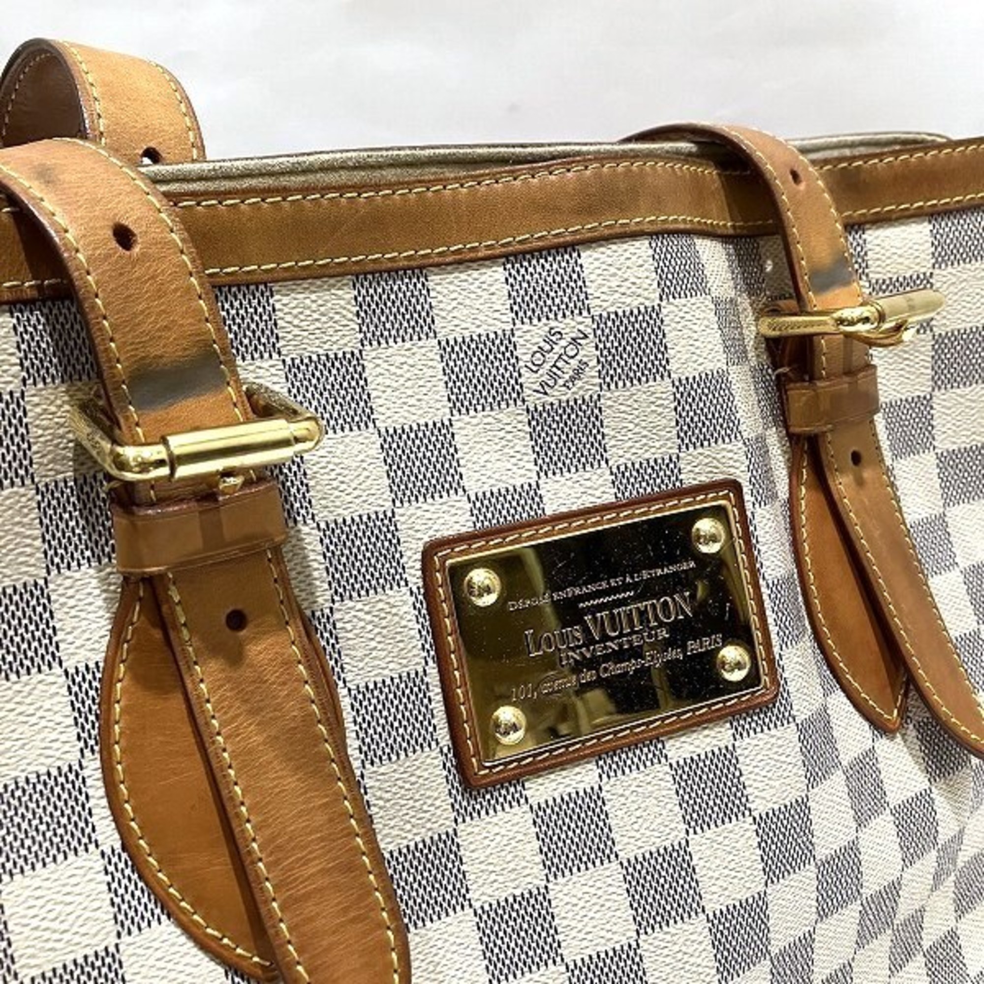 Louis Vuitton Damier Azur Hampstead MM N51206 Bag Shoulder Tote Women's