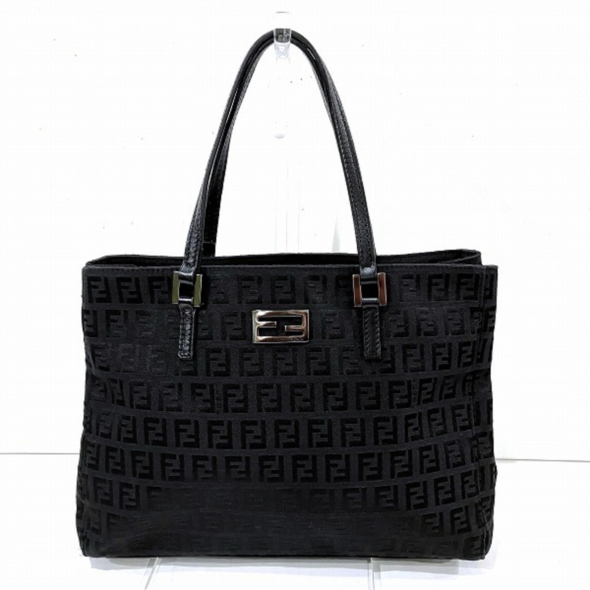 FENDI Zucchino Black Bag Handbag Women's