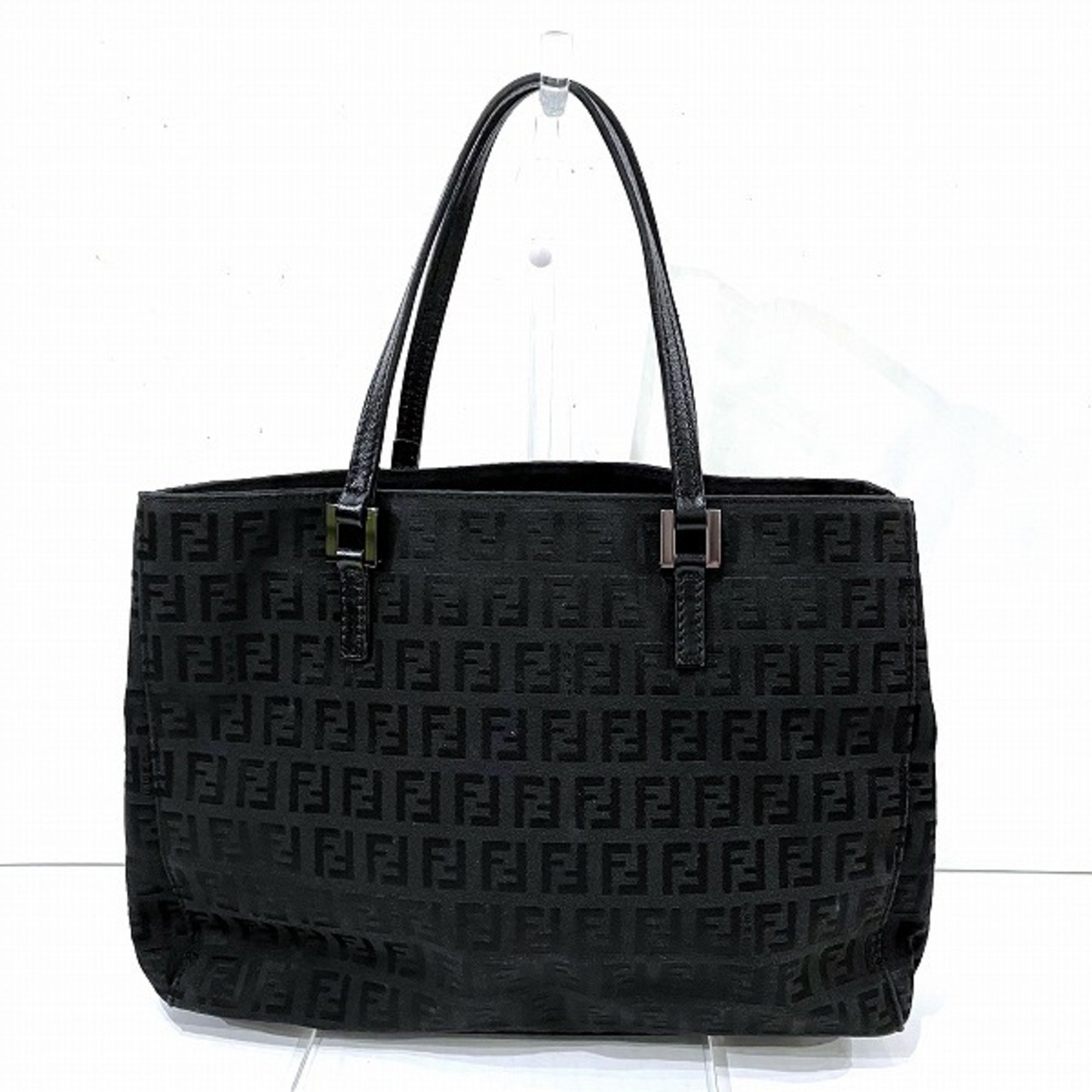 FENDI Zucchino Black Bag Handbag Women's