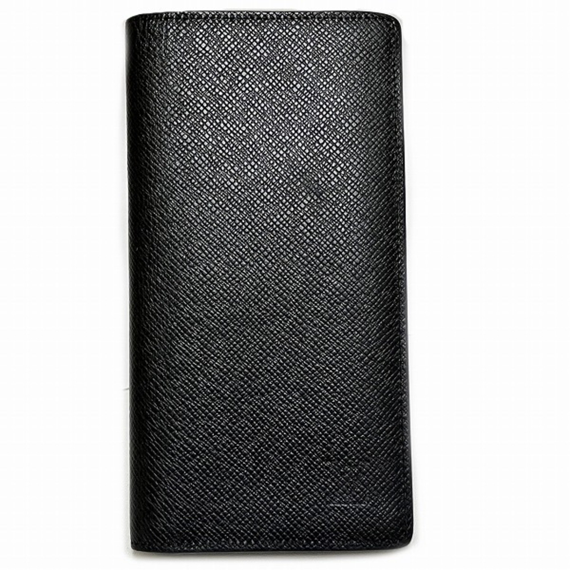 Louis Vuitton Taiga Portefeuille Brazza M30501 Noir Long Wallet Bi-fold Men's