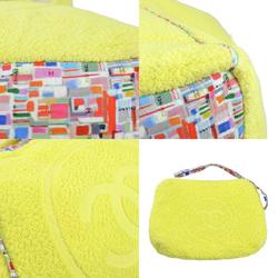 CHANEL Tote Bag Beach Towel Cotton Yellow Multicolor Women's e59120a