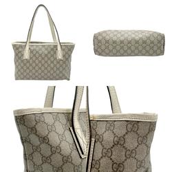 GUCCI Handbag GG Supreme Canvas Ivory x Brown Women's 181086 z2326