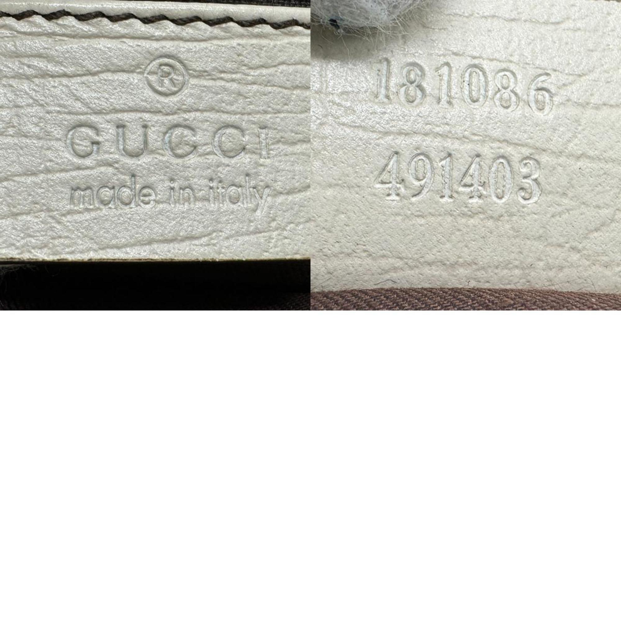 GUCCI Handbag GG Supreme Canvas Ivory x Brown Women's 181086 z2326