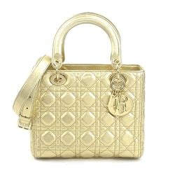 Christian Dior handbag shoulder bag Lady lambskin gold ladies 99956g