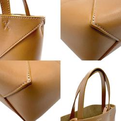 LOEWE Handbag Shoulder Bag Puzzlefold Tote Leather Brown Gold Women's z2291