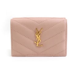 Saint Laurent SAINT LAURENT Tri-fold wallet Leather Pink Women's r10155g