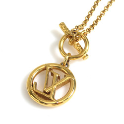 Louis Vuitton LOUIS VUITTON Necklace Collier Baby Ease LV Circle Metal Gold Men's Women's M00598 r10168k