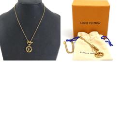 Louis Vuitton LOUIS VUITTON Necklace Collier Baby Ease LV Circle Metal Gold Men's Women's M00598 r10168k