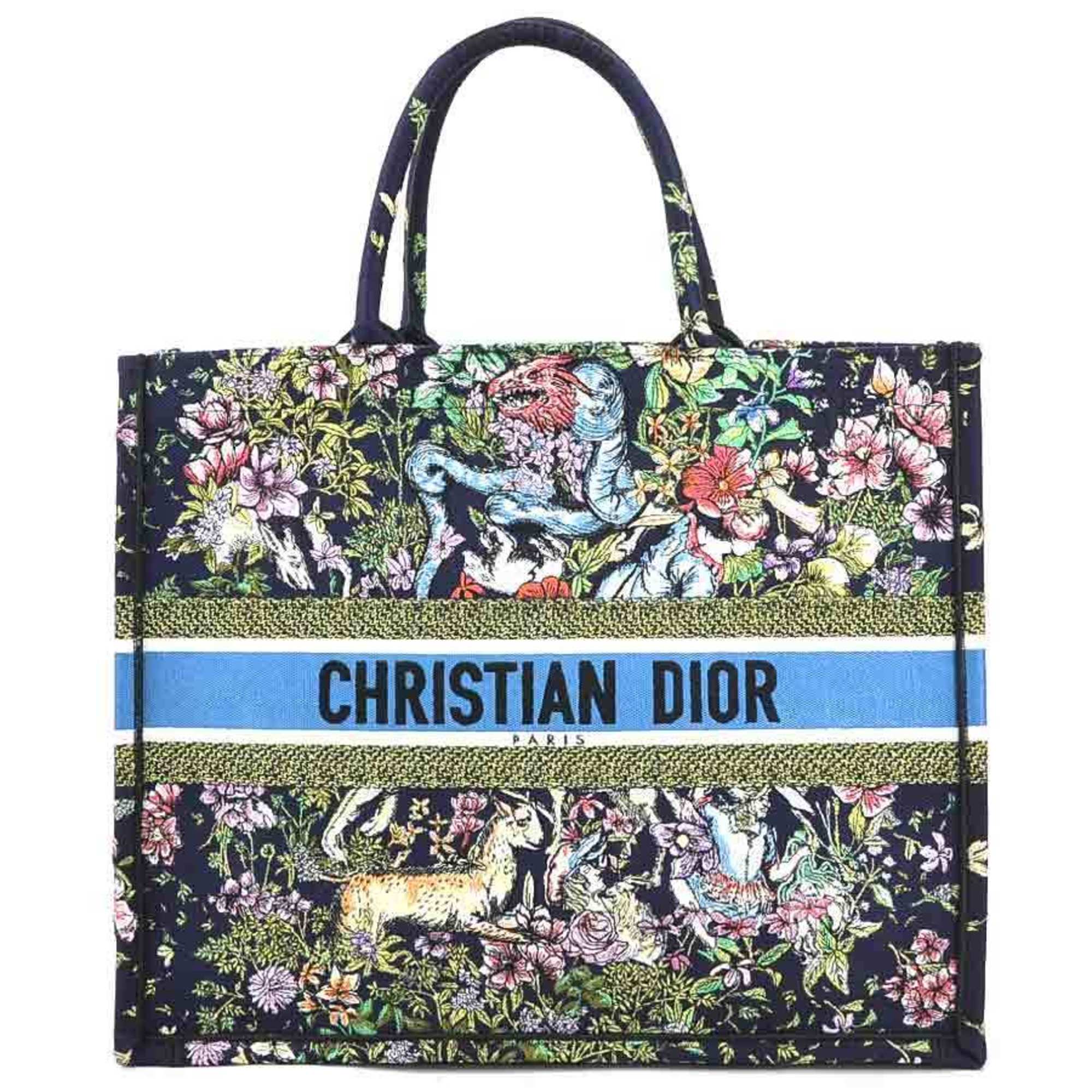 Christian Dior Handbag Tote Bag D Constellation Embroidery Book Large Canvas Navy Women's 99952g