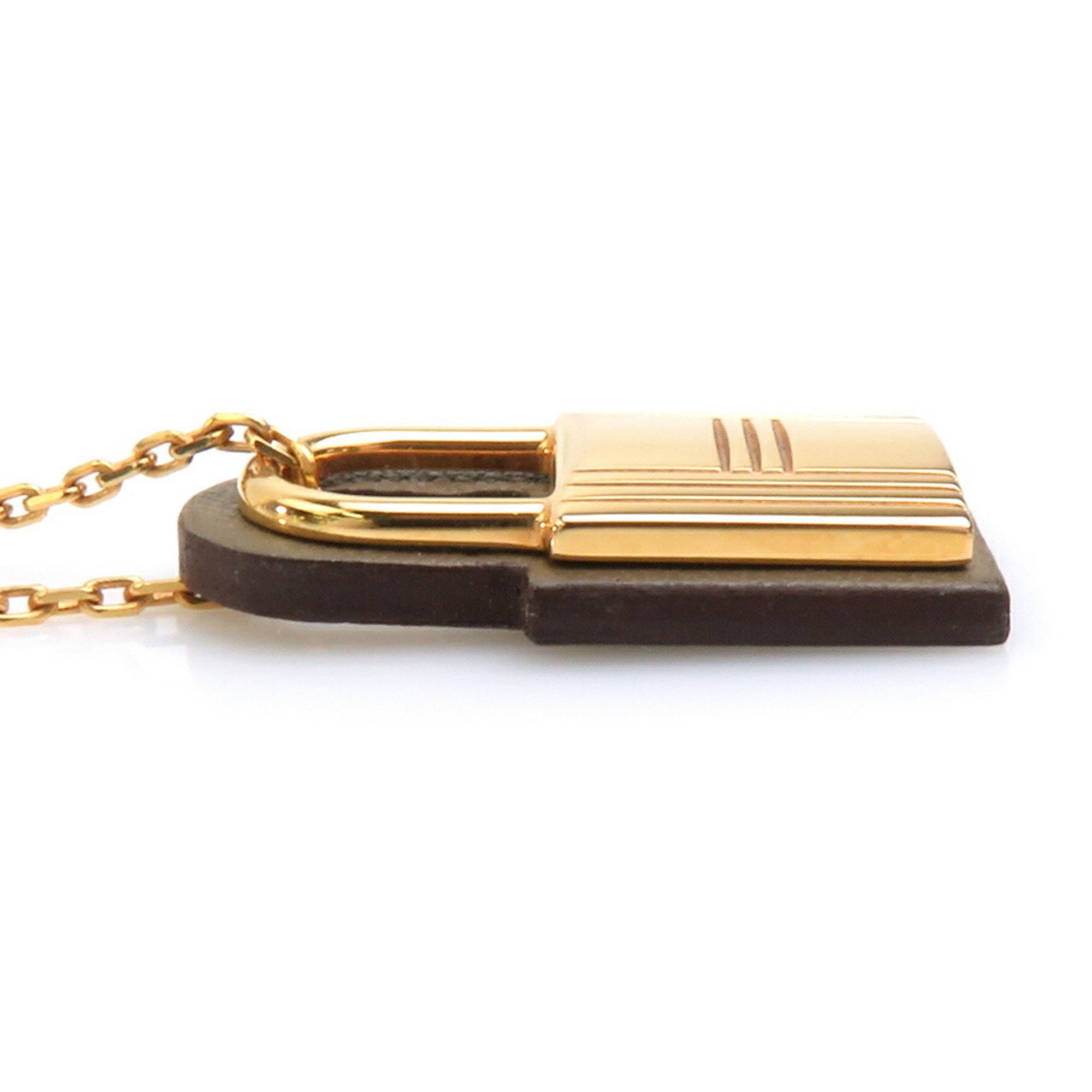 Hermes O'Kelly PM Necklace in Swift Leather, Etoupe x Gold, for Women, r10163i