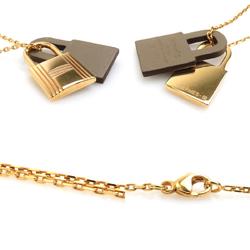 Hermes O'Kelly PM Necklace in Swift Leather, Etoupe x Gold, for Women, r10163i