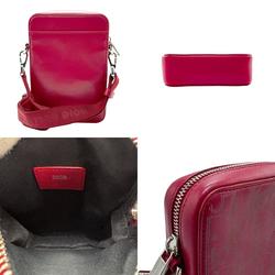 Christian Dior Shoulder Bag Leather Red Women's n0334