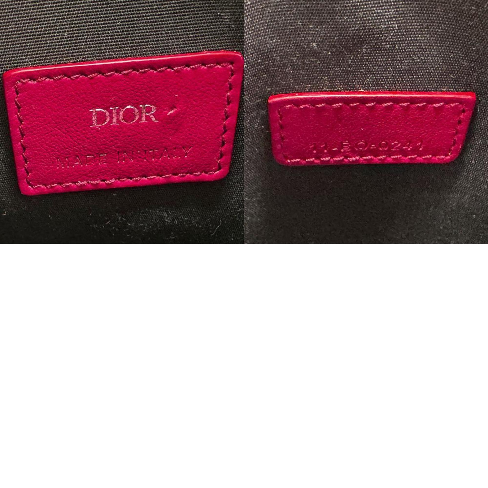 Christian Dior Shoulder Bag Leather Red Women's n0334