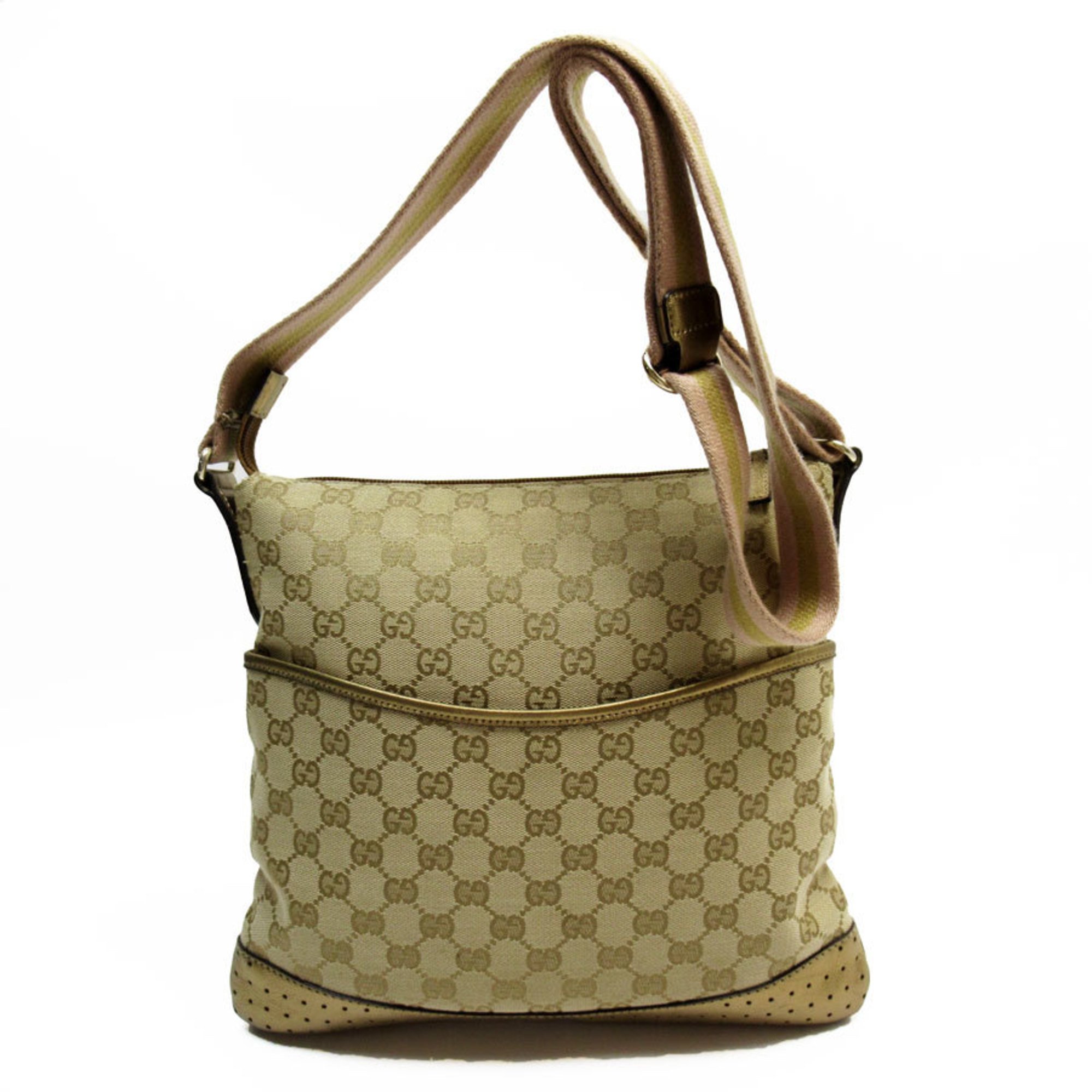 GUCCI Shoulder Bag GG Canvas Beige Gold Pink Women's 145857 w0699a