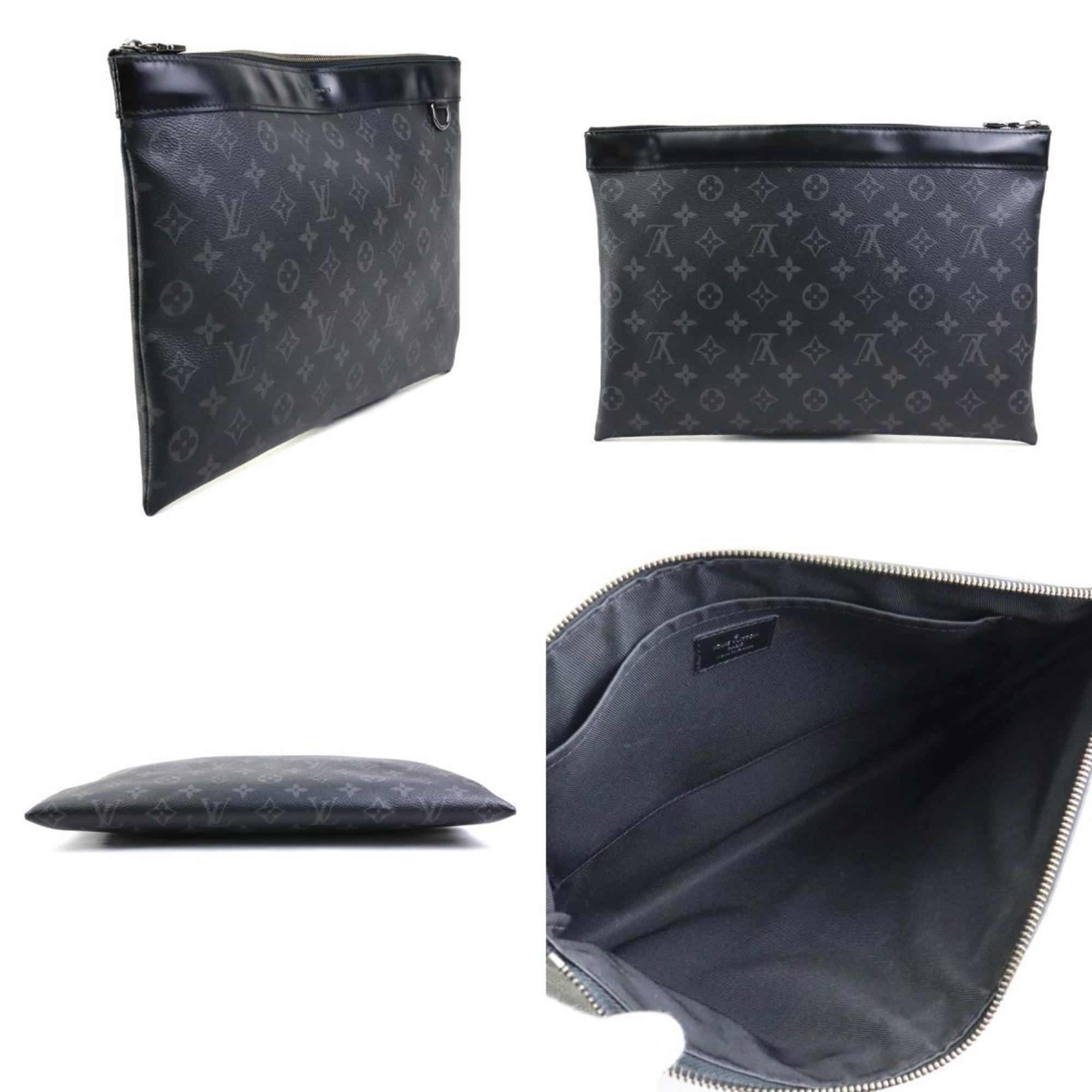 Louis Vuitton LOUIS VUITTON Clutch Bag Monogram Eclipse Pochette Discovery Black Men's M62291 r10149i