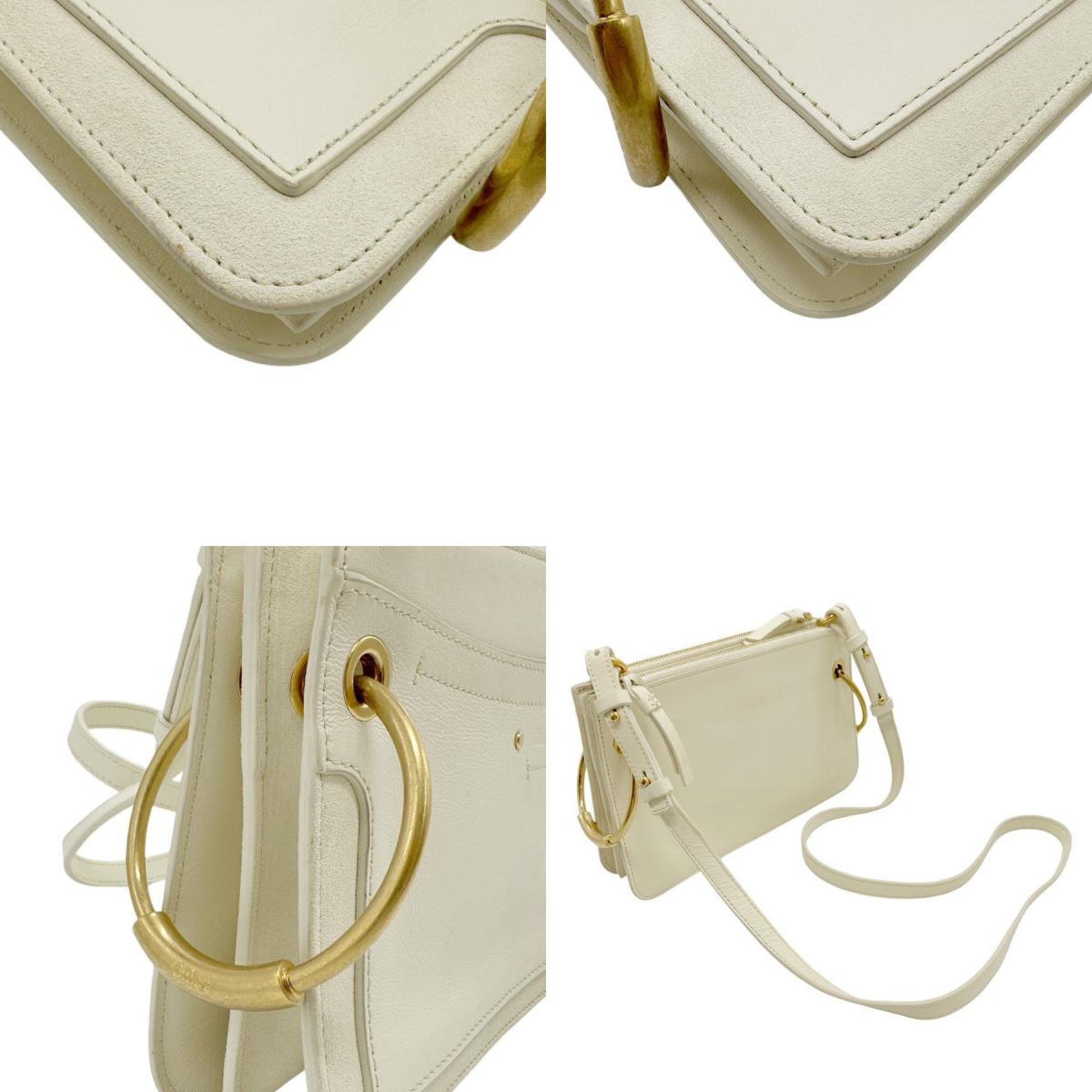 Chloé Chloe Shoulder Bag Leather Ivory Women's z2323