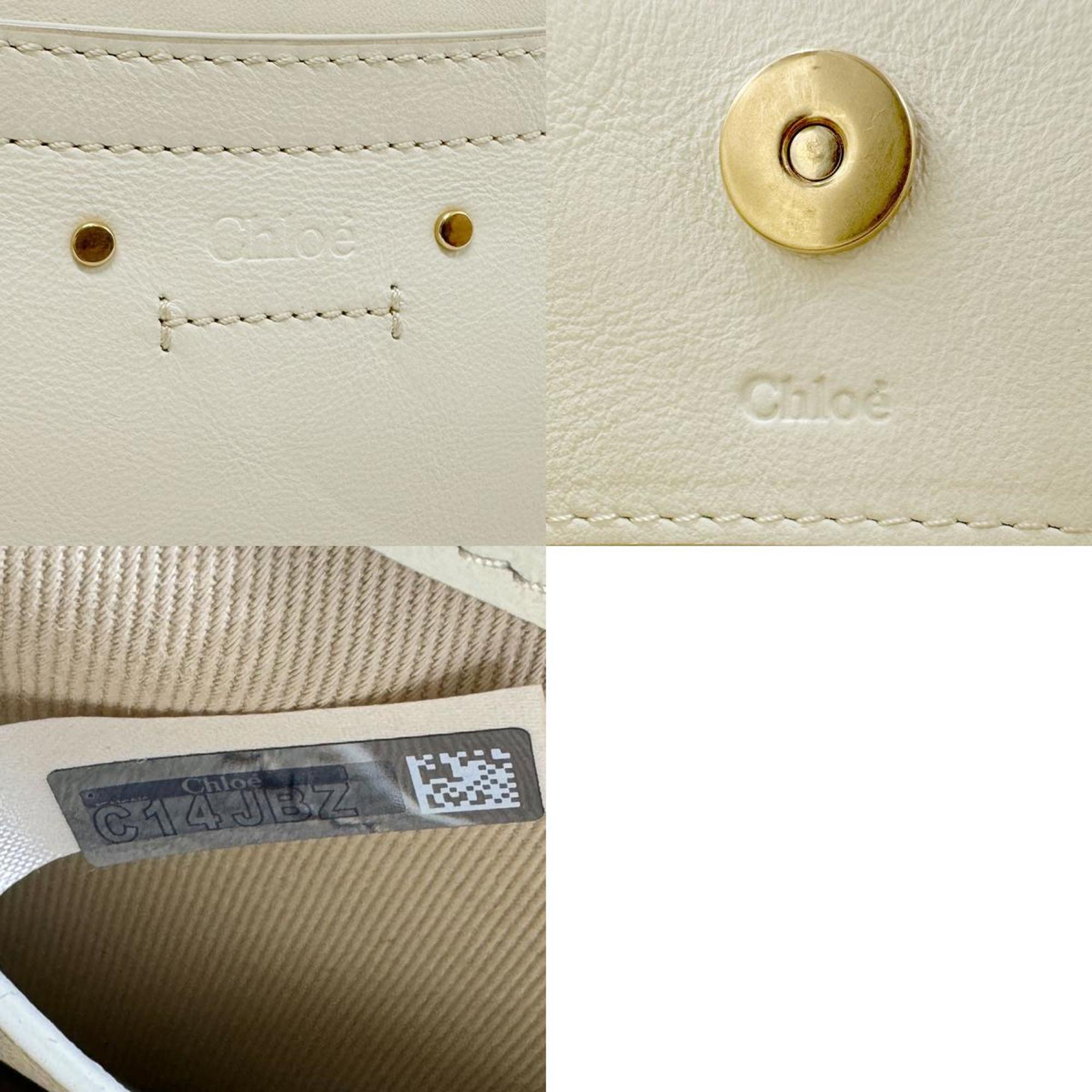 Chloé Chloe Shoulder Bag Leather Ivory Women's z2323