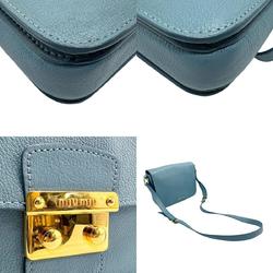 Miu Miu Miu shoulder bag leather blue ladies z2303