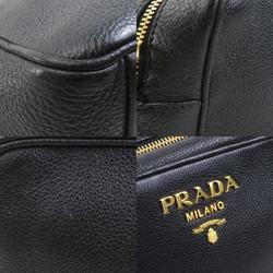 PRADA shoulder bag leather black gold women's e59113a