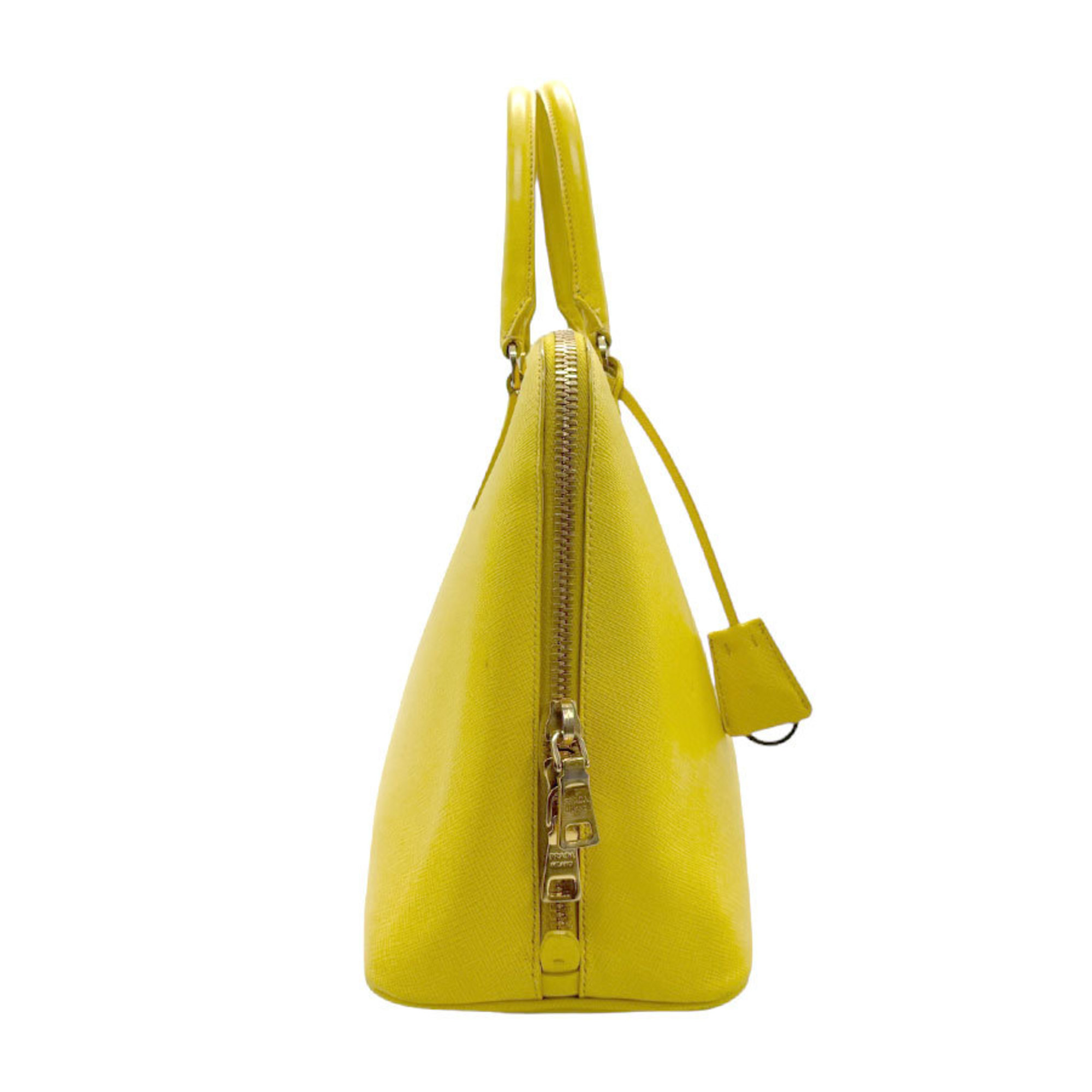 PRADA handbag leather yellow gold ladies z2293