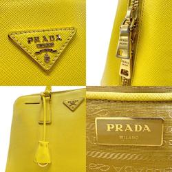 PRADA handbag leather yellow gold ladies z2293