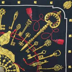 Hermes HERMES Scarf Muffler Carre 90 Silk Black Gold Red Women's e59104a