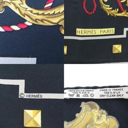 Hermes HERMES Scarf Muffler Carre 90 Silk Black Gold Red Women's e59104a