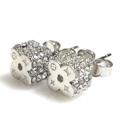 Louis Vuitton LOUIS VUITTON Earrings Boucle D'oreille Fast Flower Strass Stud Metal Silver Women's M64879 r10167k