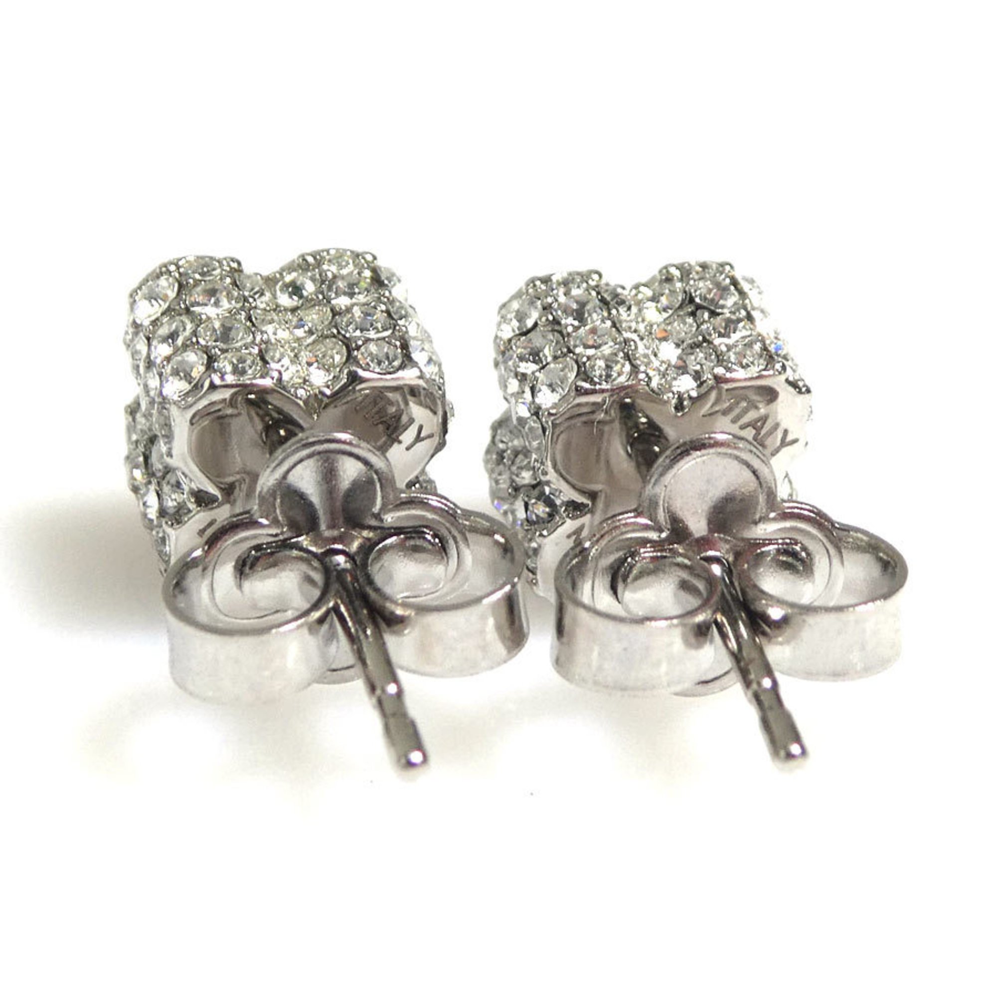 Louis Vuitton LOUIS VUITTON Earrings Boucle D'oreille Fast Flower Strass Stud Metal Silver Women's M64879 r10167k