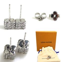 Louis Vuitton LOUIS VUITTON Earrings Boucle D'oreille Fast Flower Strass Stud Metal Silver Women's M64879 r10167k