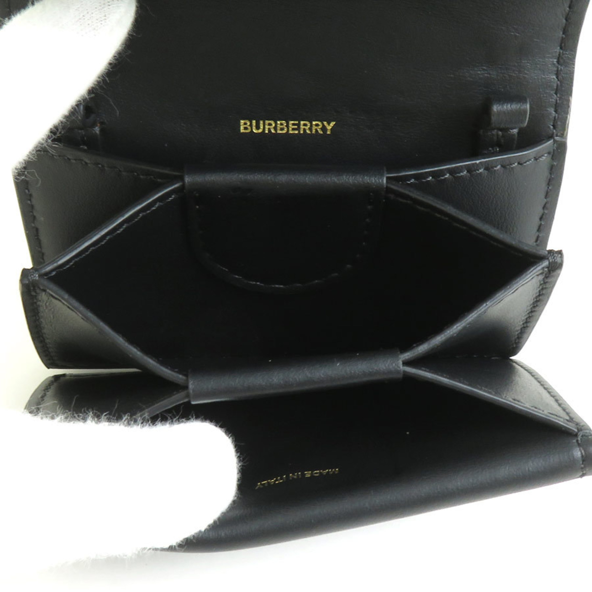 Burberry Wallet/Coin Case/Business Card Holder/Card Case Leather Black Women's r10154k