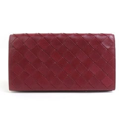 Bottega Veneta Bi-fold Long Wallet Intrecciato Leather Burgundy Men's Women's e59103g