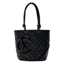 CHANEL Handbag Cambon Line Lambskin Black Women's n0316